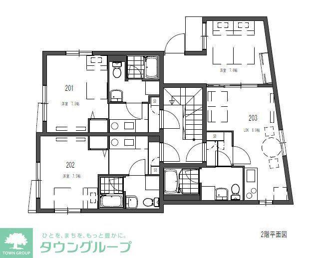 ファブール世田谷仙川(1LDK/2階)の間取り写真