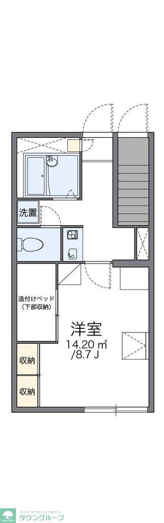 レオパレス飛鳥(1K/1階)の間取り写真