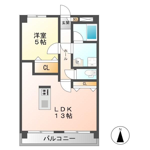 RENO BELLEZZA KASADERA(1LDK/2階)の間取り写真