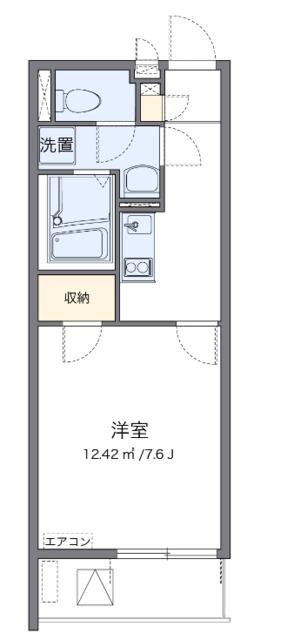 クレイノMOON I(1K/3階)の間取り写真