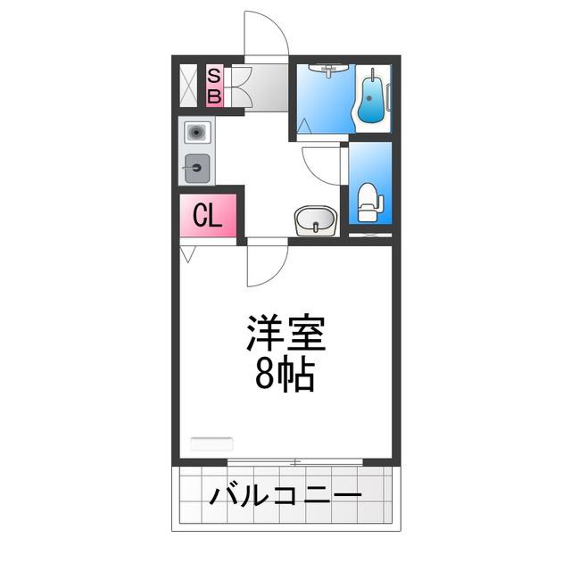 メゾンサイプレスII(1K/2階)の間取り写真