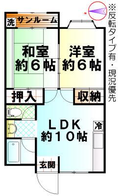 プレステージ経堂(2LDK/1階)の間取り写真