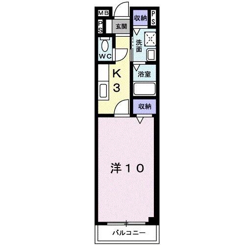 プロムナードセリカ(1K/1階)の間取り写真