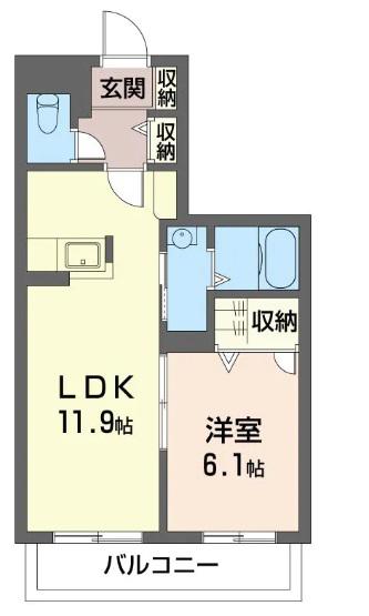 マーベラス(1LDK/3階)の間取り写真