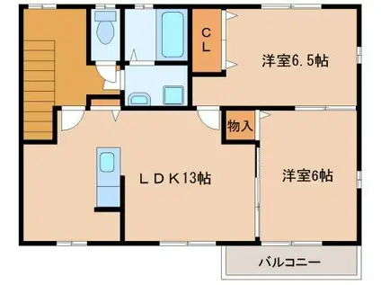 メグミハイツ(2LDK/2階)の間取り写真