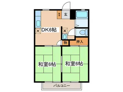 パールハイツ菅田第5(2DK/1階)の間取り写真