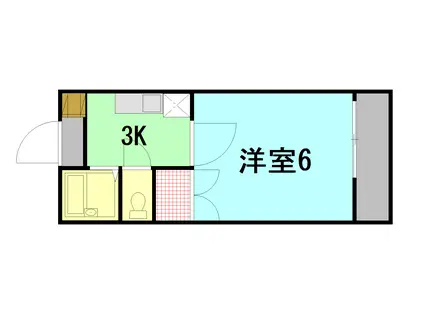 元山ビル(1K/3階)の間取り写真