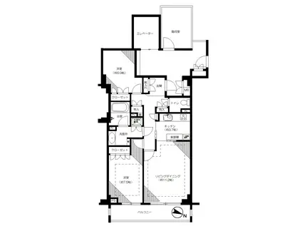 ディアナガーデン神宮前(2LDK/4階)の間取り写真