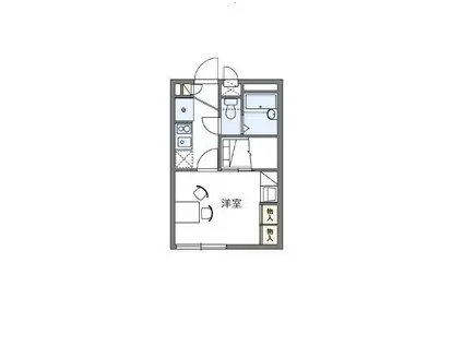 レオパレスバロン(1K/2階)の間取り写真