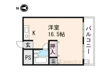 第2平木マンション(ワンルーム/5階)の間取り写真