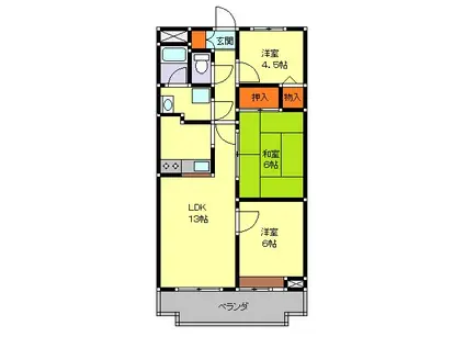 ヴェルアージュ小山(3LDK/5階)の間取り写真