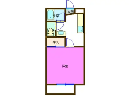 カスタム錦町(1K/2階)の間取り写真