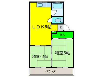はるみマンション(2LDK/1階)の間取り写真