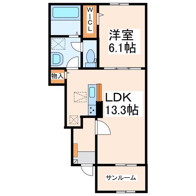 ピュアステージII(1LDK/1階)の間取り写真