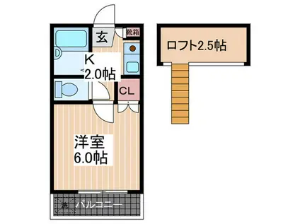 ガーデンハイツ矢野東(1K/1階)の間取り写真