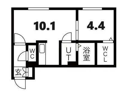 QUADRIFOGLIO(1LDK/3階)の間取り写真