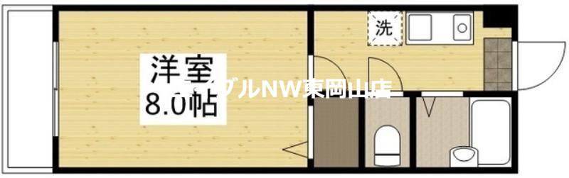アルフィーネ高屋(1K/2階)の間取り写真