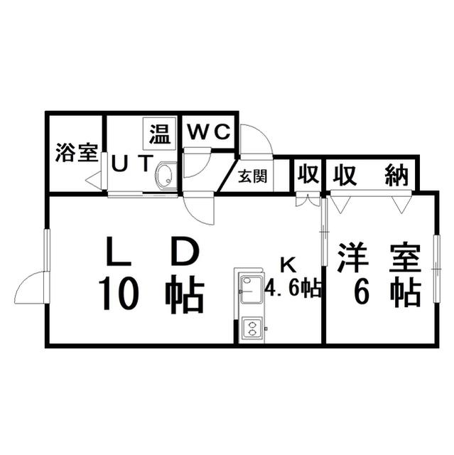 レインボーコート東川 B棟(1LDK/1階)の間取り写真