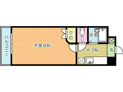 RISO到津(1K/12階)の間取り写真