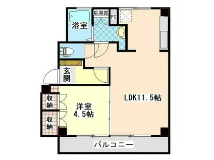 カクニシビルズ(1LDK/4階)の間取り写真