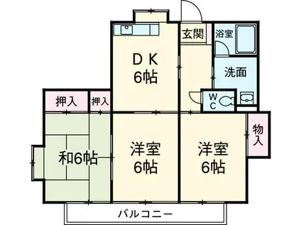 レジデンス高田 II(3DK/1階)の間取り写真
