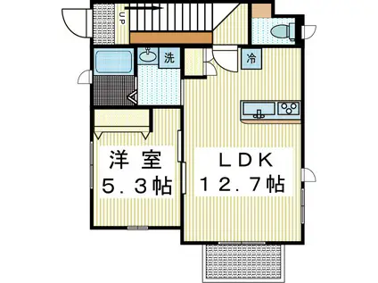 MASION EST -メゾン エスト-(1LDK/2階)の間取り写真