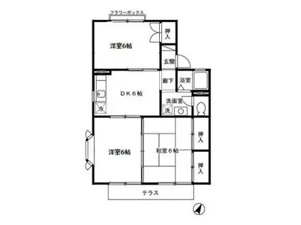 セジュール安永A棟(3DK/1階)の間取り写真