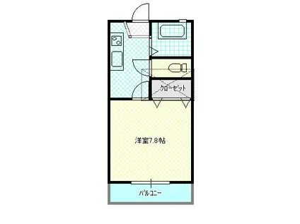 ウインディ葉山(1K/1階)の間取り写真