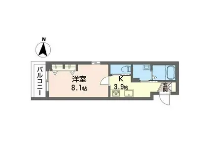 マリーズメゾン平塚(1K/3階)の間取り写真