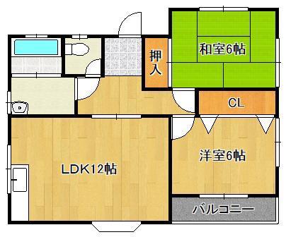 レゼンド恵III(2LDK/2階)の間取り写真