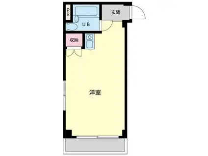 ランドフォレスト東豊田(1K/1階)の間取り写真