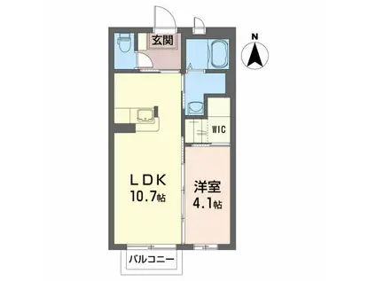 シャーメゾン日吉台(1LDK/2階)の間取り写真