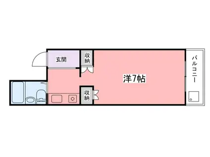 花影中村コーポ(ワンルーム/2階)の間取り写真