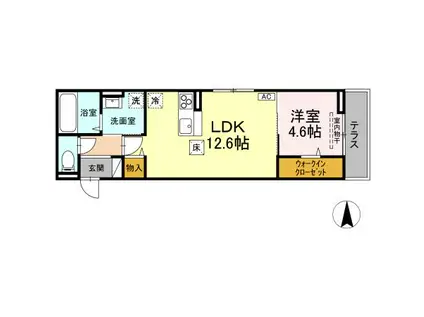 ＪＲ東北本線 盛岡駅 徒歩24分 3階建 新築(1LDK/1階)の間取り写真