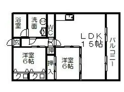 8山一ビル(2LDK/2階)の間取り写真