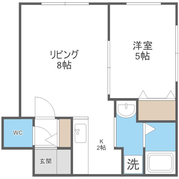 プリマクラッセ環状通東(1LDK/2階)の間取り写真