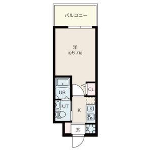 ラクラス阿倍野元町(1K/4階)の間取り写真