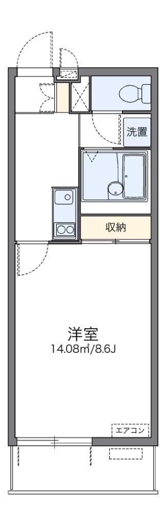 レオネクストカルミア(1K/4階)の間取り写真