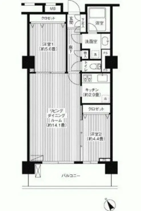 グランピラー高井戸 11階階 間取り