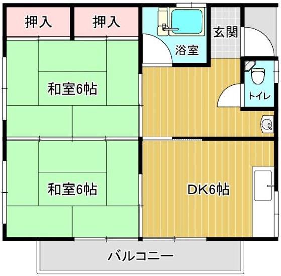 コーポ井上(2DK/3階)の間取り写真
