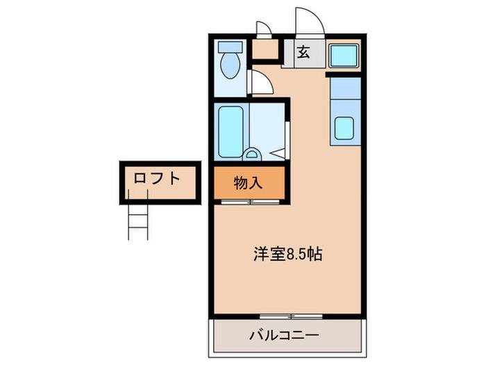 メゾンテイク(ワンルーム/2階)の間取り写真