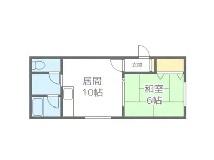 コーポさわむらII(1LDK/2階)の間取り写真