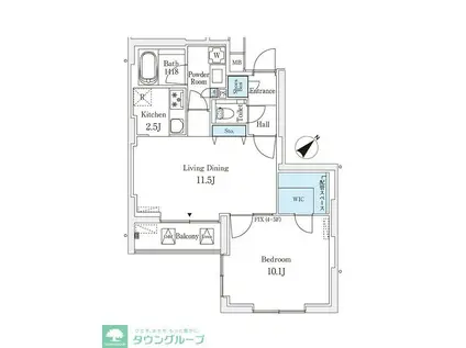 ロイジェント銀座(1LDK/7階)の間取り写真