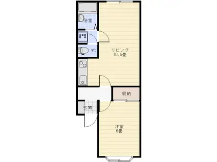 TSKファミール(1LDK/1階)の間取り写真