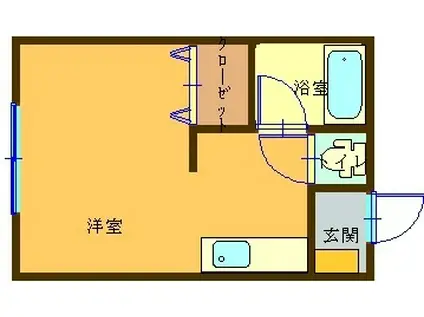 プレジール(ワンルーム/2階)の間取り写真