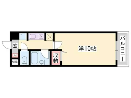 ローレルハイツ(1K/5階)の間取り写真