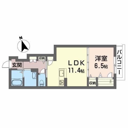KYANOS(1LDK/1階)の間取り写真