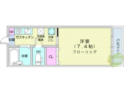 レストファミール(1K/1階)の間取り写真