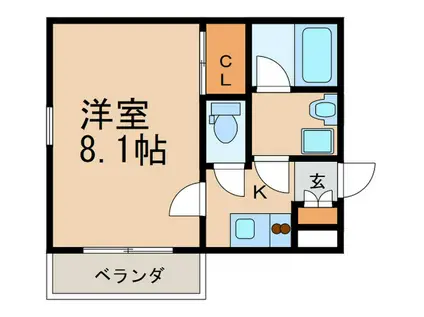 グランレガーロII(1K/8階)の間取り写真