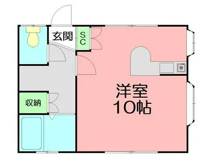 BROWNIEHADANO(ワンルーム/1階)の間取り写真